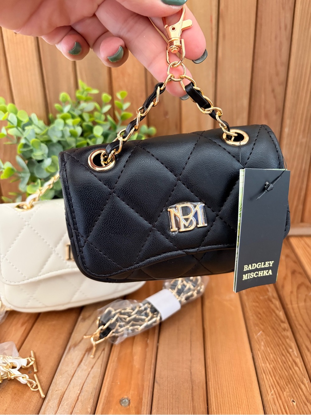 Two (2) Badgley Mischka Quilted Mini Crossbody Bag, Convertible Charm - Picture 2 of 6